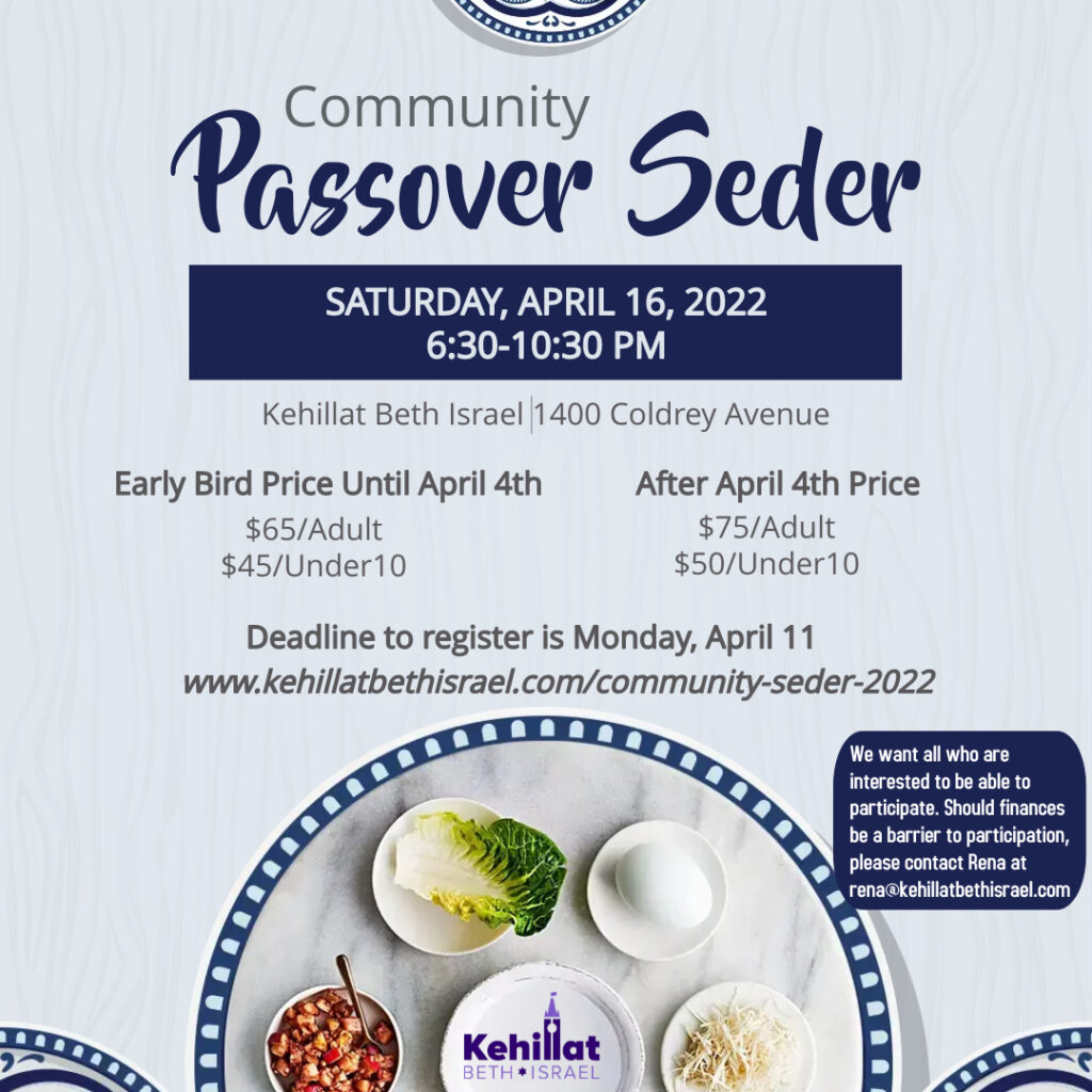 Passover 2022 Kehillat Beth Israel