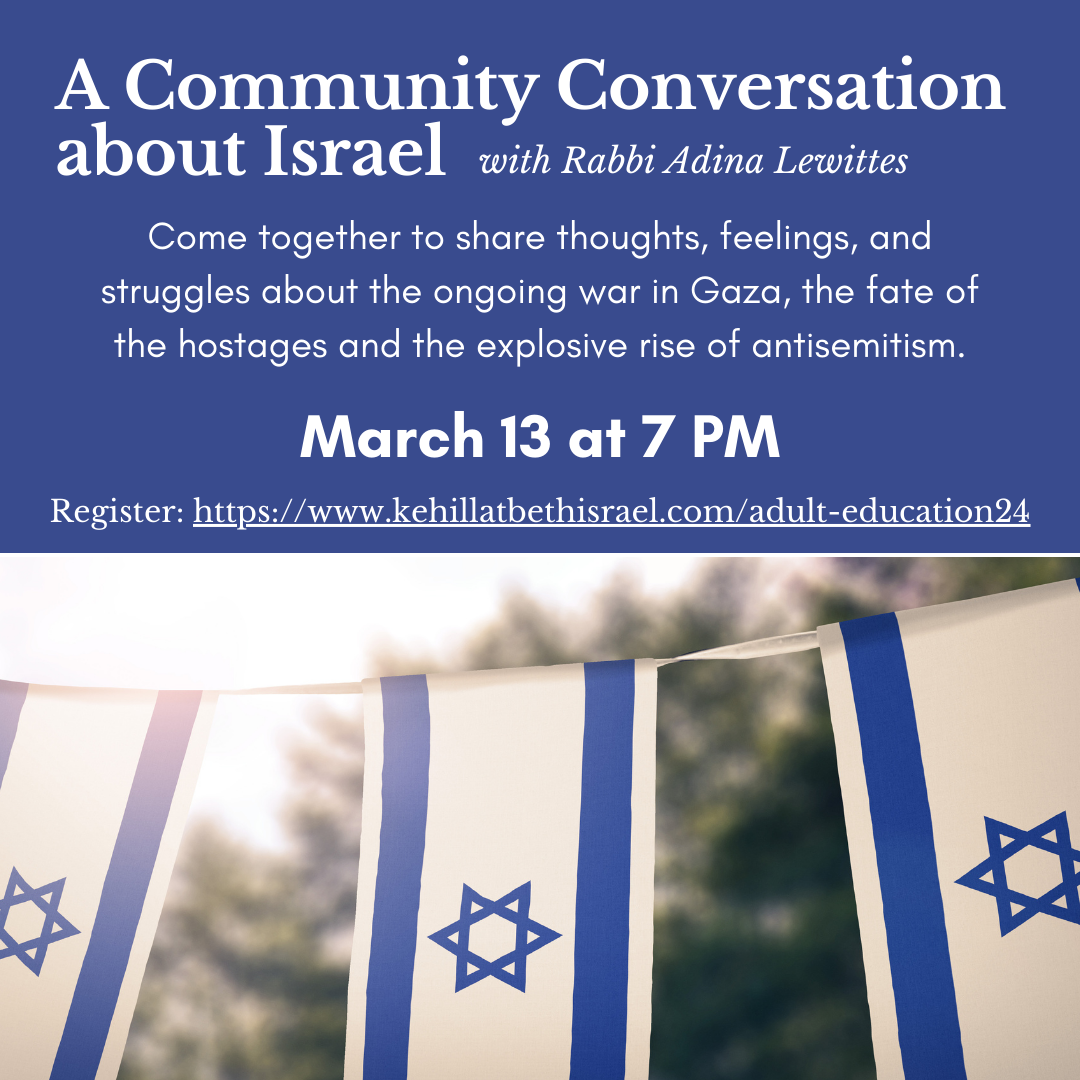 A Community Conversation about Israel with Rabbi Adina Lewittes