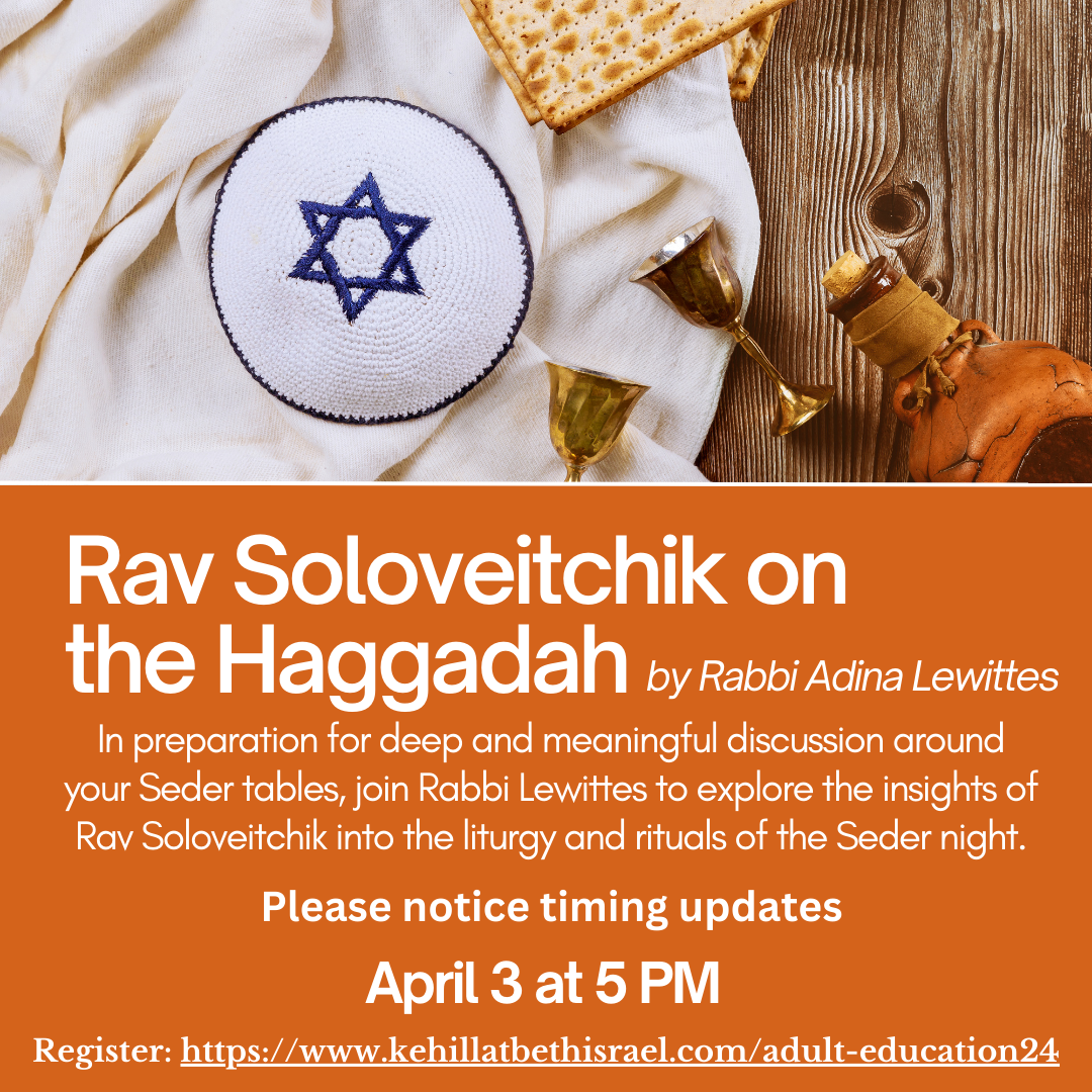 Rav Soloveitchik on the Haggadah by Rabbi Adina Lewittes